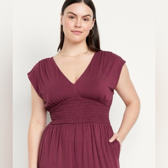 NWTS GAP OLD NAVY🍒XL🍒BLACK WAIST DEFINED SHIRRED JUMPSUIT 🍒OPEN TIE BACK - Picture 15 of 16